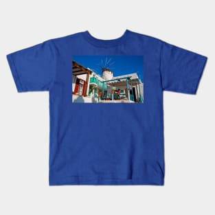 Greece. Mykonos. Windmill. Kids T-Shirt